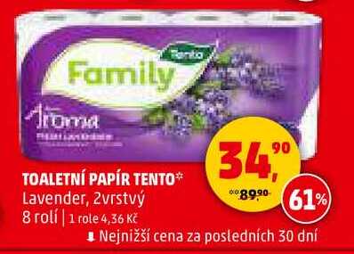 TOALETNÍ PAPÍR TENTO Lavender, 2vrstvý, 8 rolí 