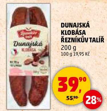 DUNAJSKÁ KLOBÁSA ŘEZNÍKŮV TALÍŘ, 200 g 