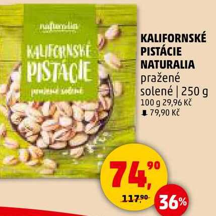 KALIFORNSKÉ PISTÁCIE NATURALIA pražené solené, 250 g