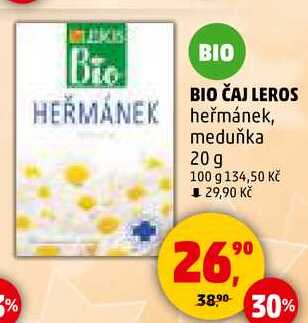 BIO ČAJ LEROS HEŘMÁNEK heřmánek, 20 g