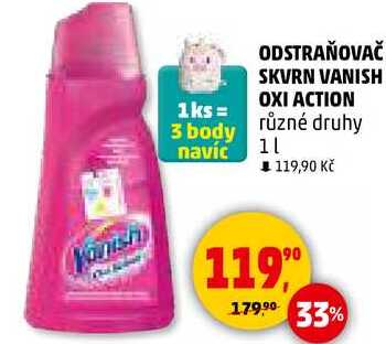 ODSTRAŇOVAČ SKVRN VANISH OXI ACTION různé druhy, 1 l 