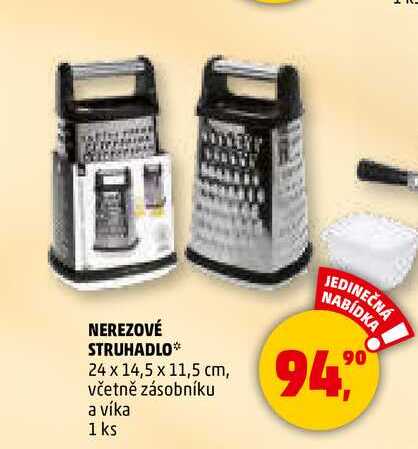 NEREZOVÉ STRUHADLO 24 x 14,5 x 11,5 cm, včetně zásobníku a víka, 1 ks 