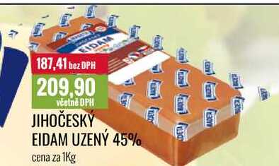 JIHOČESKÝ EIDAM UZENÝ 45% cena za 1Kg 