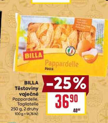 BILLA Těstoviny vaječné 250 g