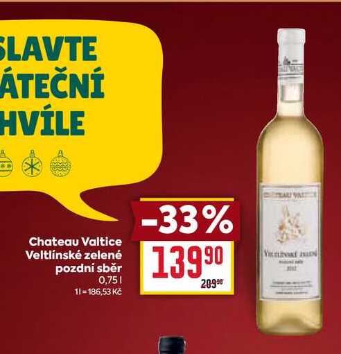 Chateau Valtice Veltlínské zelené pozdní sběr 0,75l