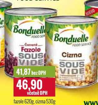 Bonduelle fazole 620g, cizrna 530g 