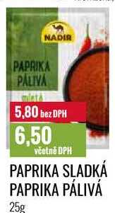 PAPRIKA SLADKÁ, PAPRIKA PÁLIVÁ 25g 