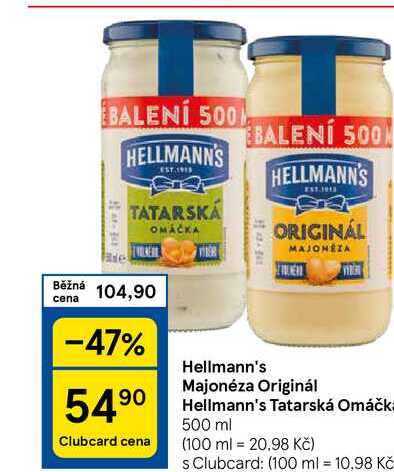 Hellmann's Tatarská Omáčka, 500 ml 