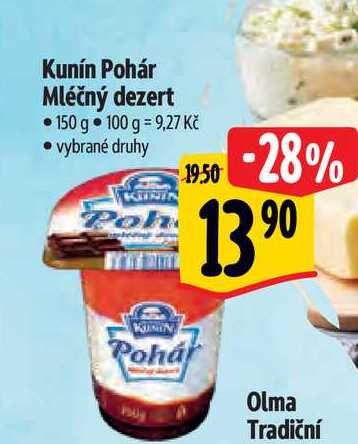 Kunín Pohár Mléčný dezert 150 g 