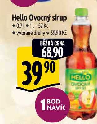 Hello sirup 0,7, vybrané druhy 