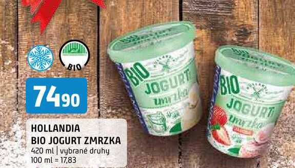 Hollandia bio jogurt zmrzka 420 ml vybrané druhy 