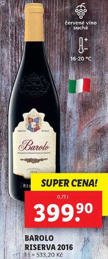 BAROLO RISERVA 2016, 0,75 l