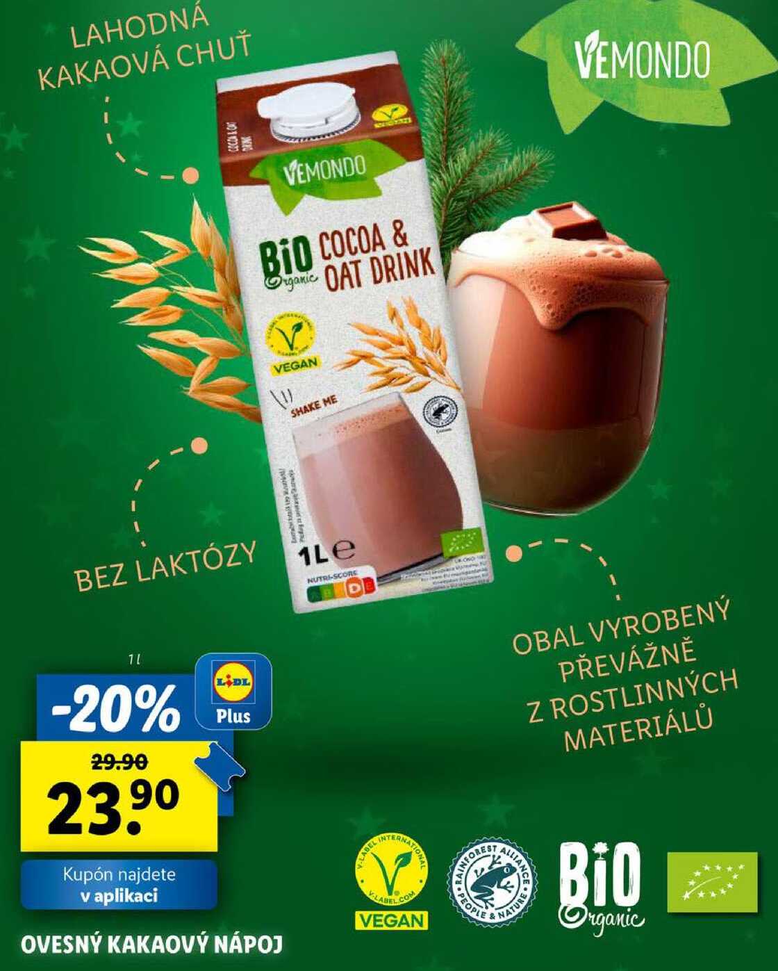OVESNÝ KAKAOVÝ NÁPOJ, 1 l