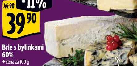 Brie s bylinkami 60%, cena za 100 g 