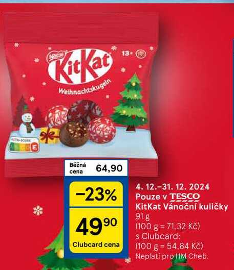 KitKat Vánoční kuličky, 91 g