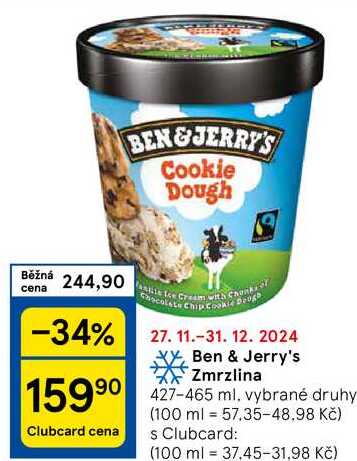 Ben & Jerry's Zmrzlina, 427-465 ml, vybrané druhy 