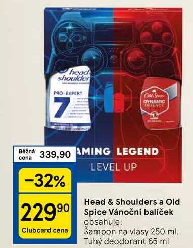 Head & Shoulders a Old Spice Vánoční balíček obsahuje: Šampon na vlasy 250 ml. Tuhý deodorant 65 ml 