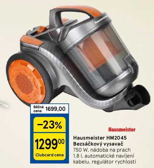 Hausmeister HM2045 Bezsáčkový vysavač 750 W, nádoba na prach 1.8 l