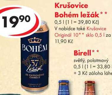 Krušovice Bohém ležák, 0,5 l 