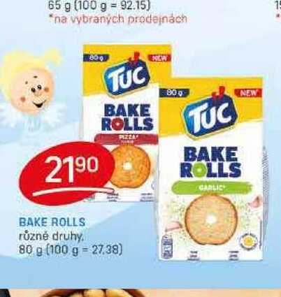 BAKE ROLLS různé druhy 80 g 