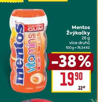 Mentos Žvýkačky 26 g