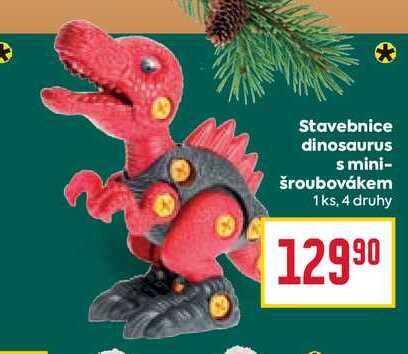 Stavebnice dinosaurus s mini- šroubovákem 1ks, 4 druhy 