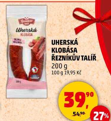 UHERSKÁ KLOBÁSA ŘEZNÍKŮV TALÍŘ, 200 g