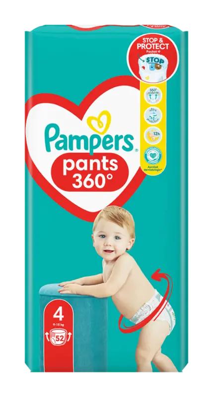 Pampers Plenkové kalhotky 9 - 15 kg, vel. 4, 52 ks