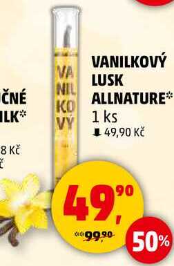 VANILKOVÝ LUSK ALLNATURE, 1 ks