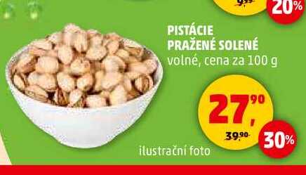 PISTÁCIE PRAŽENÉ SOLENÉ volné, 100 g