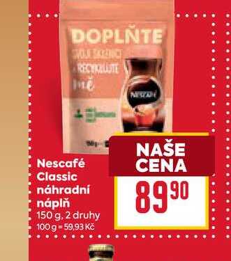 Nescafé Classic náhradní náplň 150 g