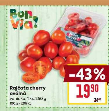 Rajčata cherry oválná vanička, 1 ks, 250 g 