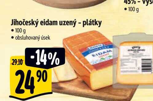 Jihočeský eidam uzený - plátky 100 g 