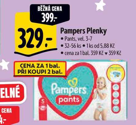  Pampers Plenky • Pants, vel. 3-7  32-56 ks  