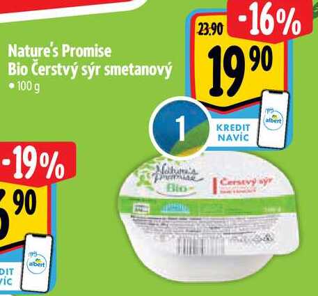 Nature's Promise Bio Čerstvý sýr smetanový, 100 g 