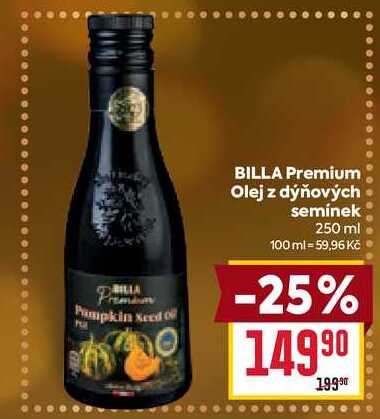 BILLA Premium Olej z dýňových semínek 250 ml 