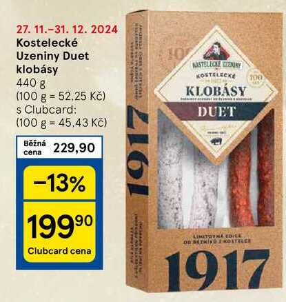 Kostelecké Uzeniny Duet klobásy, 440 g 