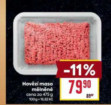 Hovězí maso mělněné cena za 475 g 