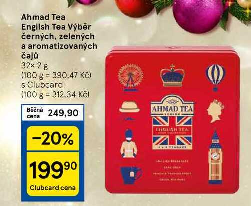 Ahmad Tea English Tea Výběr černých, zelených a aromatizovaných čajů, 32× 2 g 