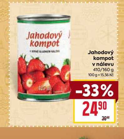 Jahodový kompot v nálevu 410/160 g