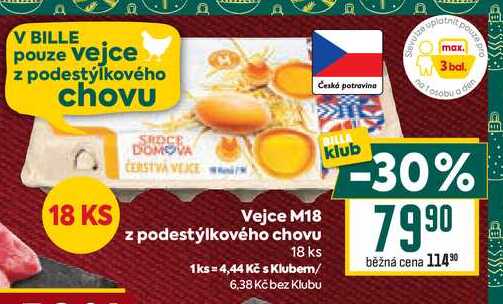 Vejce M18 z podestýlkového chovu 18 ks