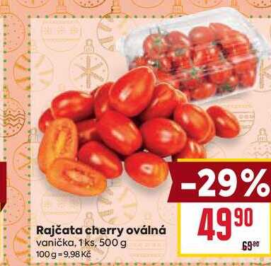 Rajčata cherry oválná vanička, 1ks, 500 g