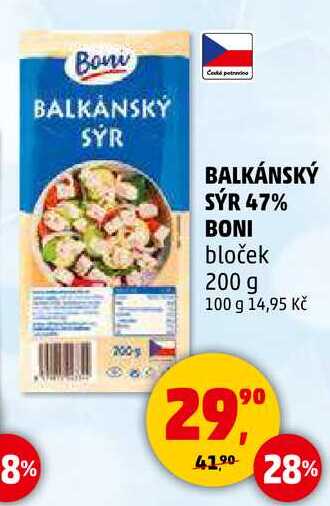 BALKÁNSKÝ SÝR 47% BONI bloček, 200 g