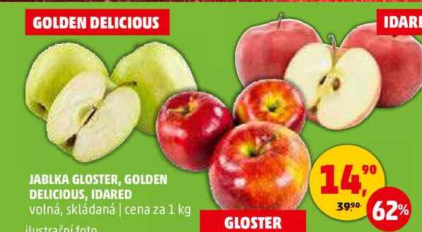 JABLKA GLOSTER, GOLDEN DELICIOUS, IDARED volná, 1 kg