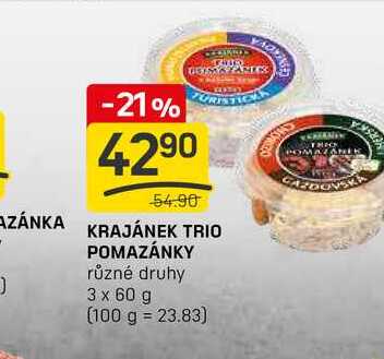 KRAJÁNEK TRIO POMAZÁNKY různé druhy 3 x 60 g