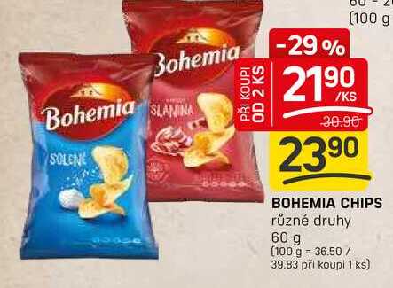 BOHEMIA CHIPS různé druhy 60 g 