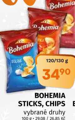 Bohemia Chips 120/130g, různé druhy