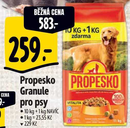 Propesko Granule pro psy, 10 kg +1 kg NAVÍC 