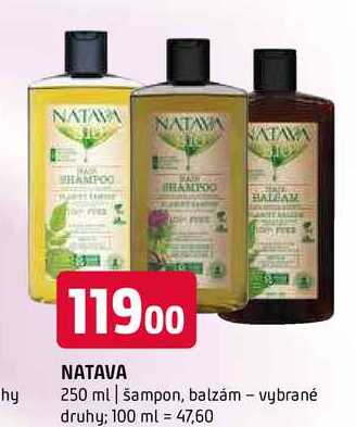 Natava 250 ml šampon, balzám vybrané druhy 