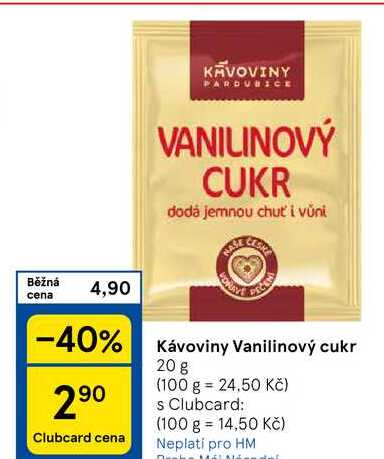 Kávoviny Vanilinový cukr, 20 g 